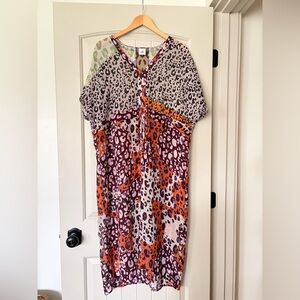 Cabi Spring Escape Sheer Animal Print Tunic Kimono Dress / Beach Coverup | Small